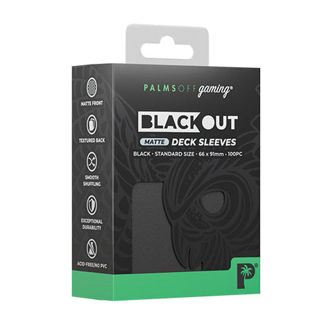 Palms Off Gaming Palms Off Standard 100pc Blackout Deck Sleeves - Black Matte