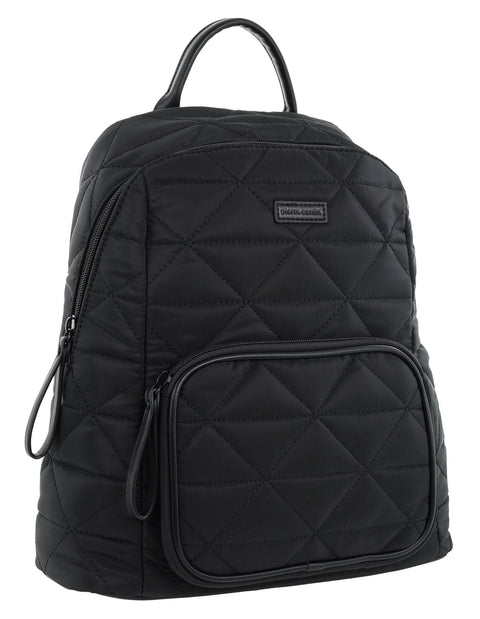 Pierre Cardin Nylon Quilted Casual Travel Backpack Bag 30x31cm Black