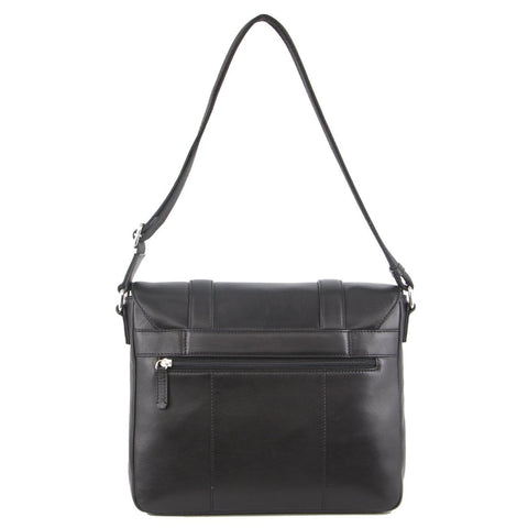 Pierre Cardin Leather 13" Laptop Satchel - Black