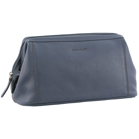 Pierre Cardin Rustic Leather Toiletry/Travel/Cosmetic Utility Bag Teal