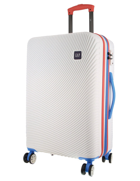 GAP Stripe Travel Hard-Shell Suitcase Medium Luggage 67x46cm White