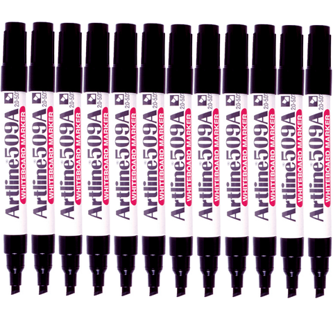 Artline 509A Whiteboard Marker 5mm Chisel Tip (Black) [Box 12]