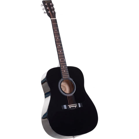 Karrera 41in Acoustic Wooden Guitar with Bag (Black)