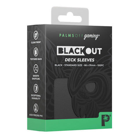 Palms Off Gaming Palms Off Standard 100pc Blackout Deck Sleeves - Black