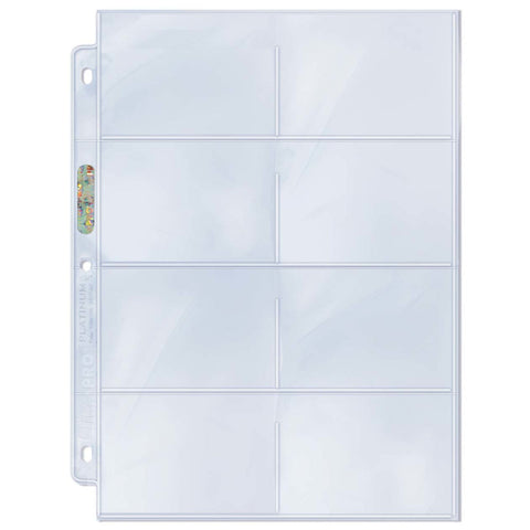 Ultra Pro: UP81421 8-Pocket Platinum Page with 3-1/2"x2-3/4" Pockets