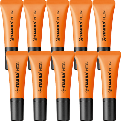 Stabilo Box 10 Neon Highlighter (Orange)