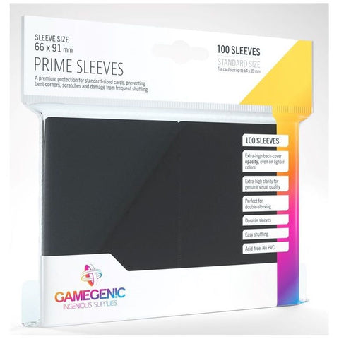 Gamegenic Prime Card Sleeves 66mmx91mm 100 Sleeves Per Pack (Black)