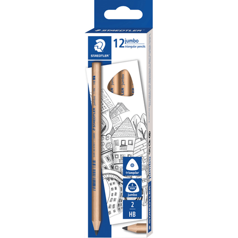 Staedtler Natural Jumbo Triangular Pencils HB [Pack 12]