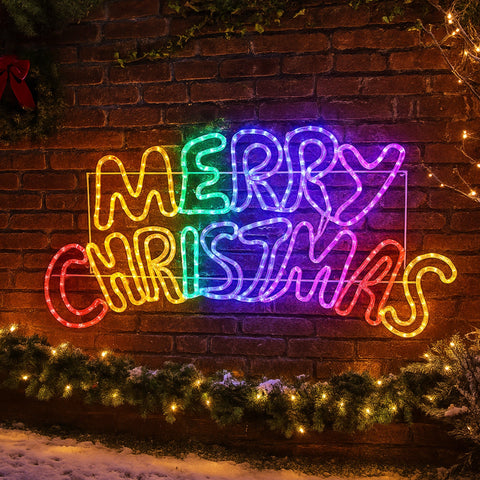 Lexi Lighting Merry Christmas Rope Light Silhouette - Multicoloured