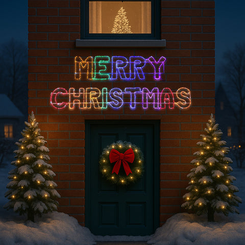 Lexi Lighting 2.73m Merry Christmas Sign - Multicolour