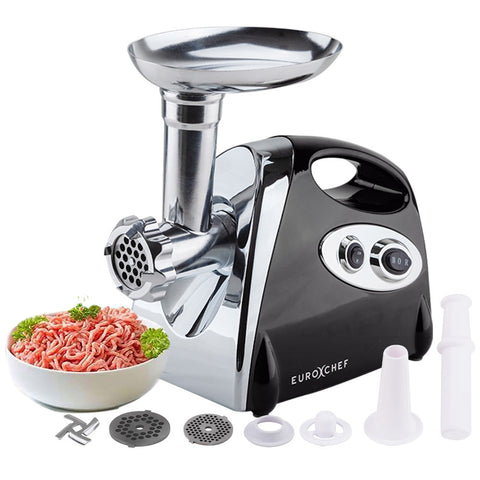 EUROCHEF Electric Meat Grinder Stainless Steel Mincer - Black