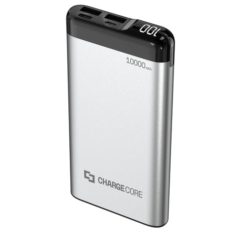 Laser 10000mAh Power Bank with LED Display (Silver)