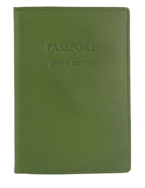 Pierre Cardin Leather Passport Holder/Cover Protected RFID Wallet Leaf