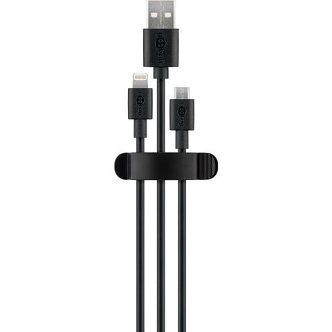 Goobay 3-Pieces 3-Slot Cable Management Clip Holder (Black)