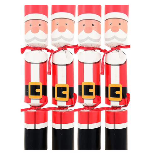 Recyclable Classic Santa Christmas Bon Bons (Crackers) | 29cmRed & White with Black, Grey & Yellow 12x