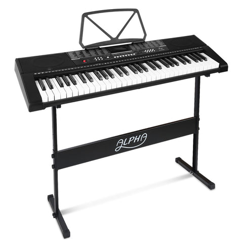 Alpha 61 Keys Electronic Piano Keyboard Digital Electric with Stand Sound Speaker