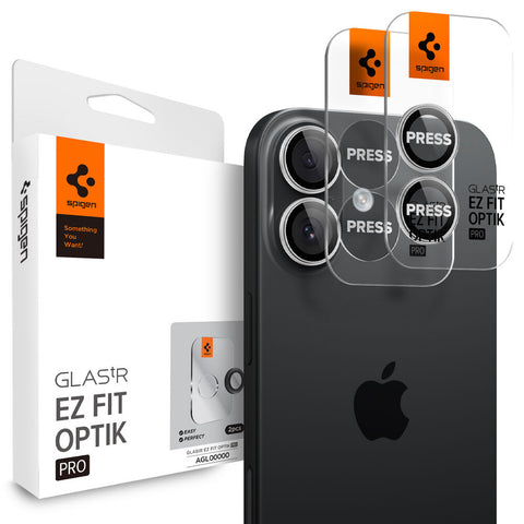 SPIGEN EZ Fit Optik Pro 2PCS Glass Camera Lens Protector for iPhone 17/16/16 Plus (Silver)