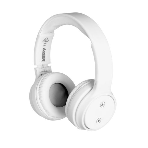 Laser Foldable Bluetooth Headphones with Mic (Bright White)