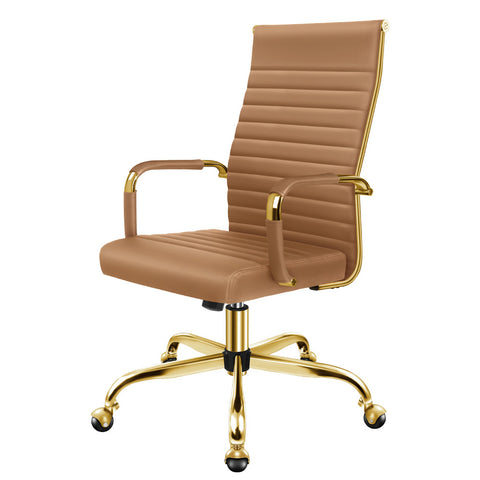 ALFORDSON Office Chair Padded Seat Ergonomic Executive Computer Study (Brown)
