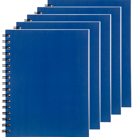 Spirax 511 Notebook Spiral Bound Hard Cover 200 Page 225x175mm (Blue) [5 Pack]