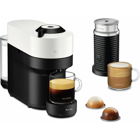 Breville Nespresso Vertuo Pop Capsule Coffee Machine Bundle (White)