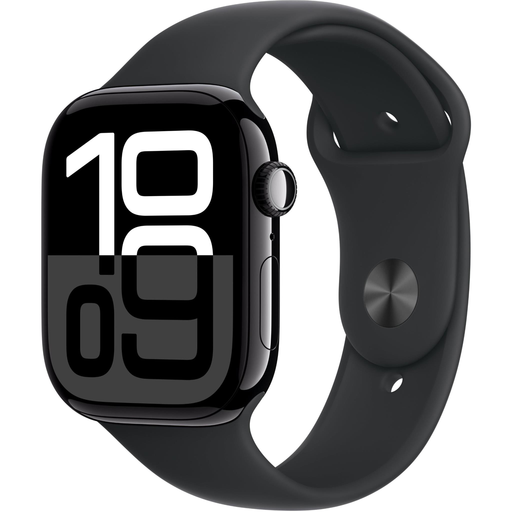 Apple Watch Series 10 46mm Jet Black Aluminium Case GPS Sport Band