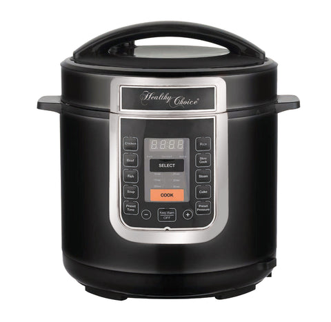 Healthy Choice 6L 1000W Slow & Pressure Cooker (Black/Silver)