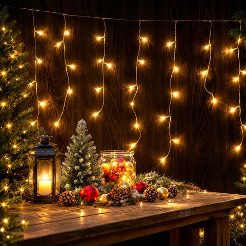 Lexi Lighting Solar 480 LED Icicle Light - Warm White