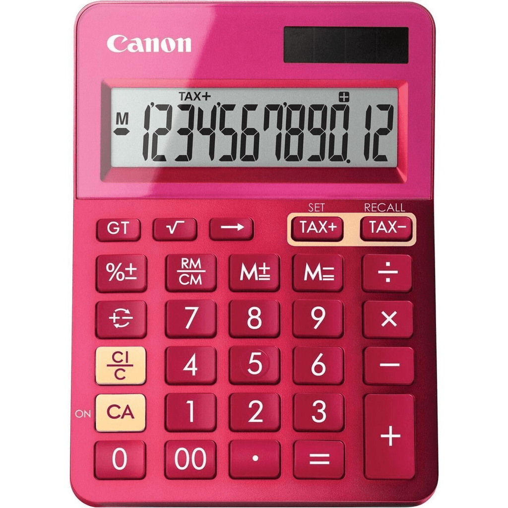 Canon LS-123M Calculator 12 Digit Dual Power Solar (Metallic Pink) - JB ...