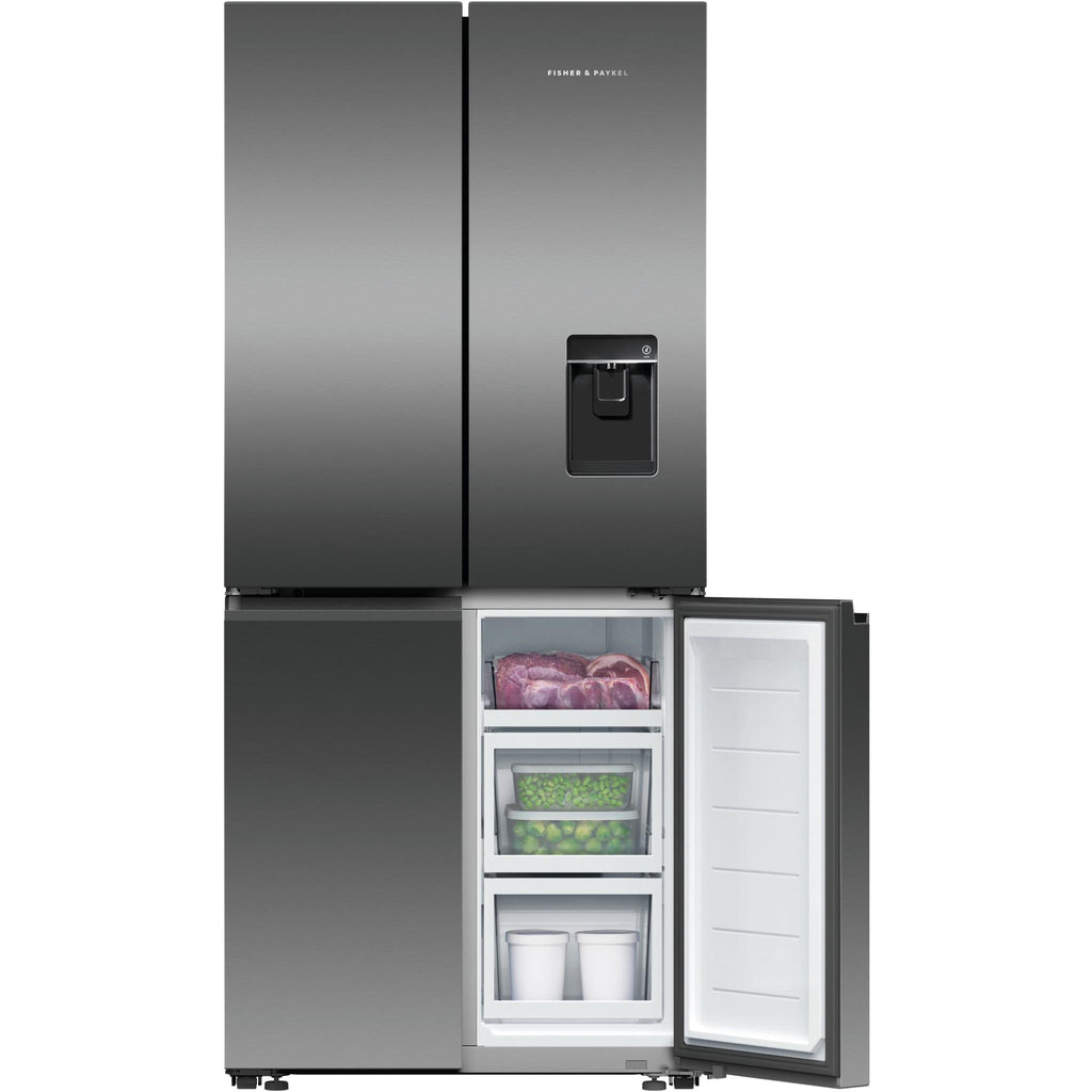 Fisher & Paykel RF500QNUB1 498L Quad Door Ice & Water Fridge (Black