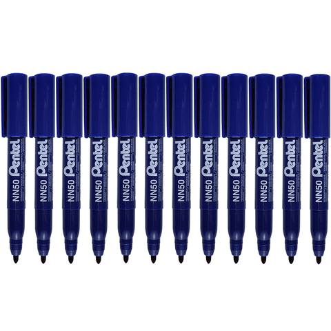 Pentel NN50 Permanent Marker Bullet Tip Point (Blue) [Box 12]