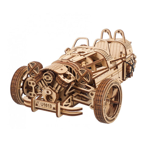 Ukraine Made Ugears Three Wheeler UGR-S Wooden Mechanical 3D Puzzle Model Kit