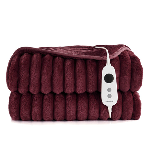 Dreamaker Chunky Embossed Heated Throw - Cherry