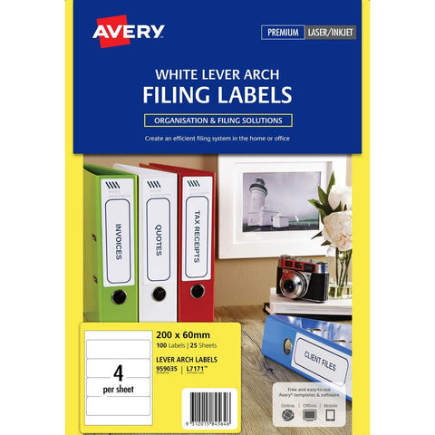 Avery Filing Labels for Laser, Inkjet Printers, 200 x 60 mm [100-Pieces]
