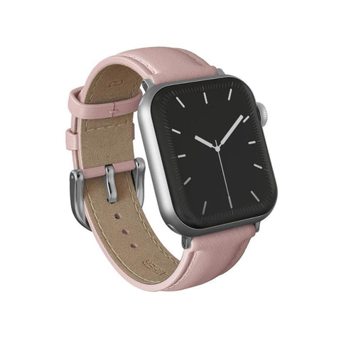 Burga Apple Watch 42/44/46/49 Leather Band - Silver Clasp (Pink)