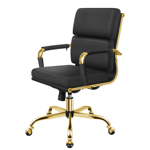 ALFORDSON Office Chair Ergonomic Paddings Executive Computer Work Seat Mid Back (Black)