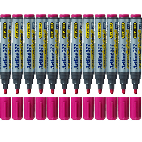 Artline 577 Whiteboard Marker 2mm Bullet Tip (Pink) [Box 12]