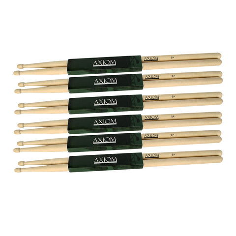 AXIOM Drumsticks - 5A Maple Wood Tip [PACK 6]