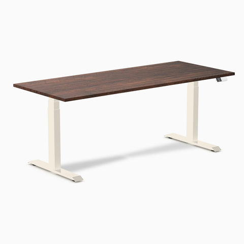 Desky Dual Softwood Sit Stand Desk 180cm American Rustic Pine Desktop and Wheat Frame