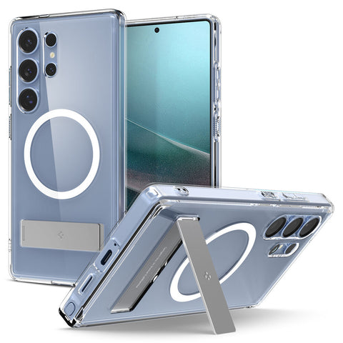 SPIGEN Ultra Hybrid Kickstand MagSafe Case for Galaxy S25 Ultra (Clear White)