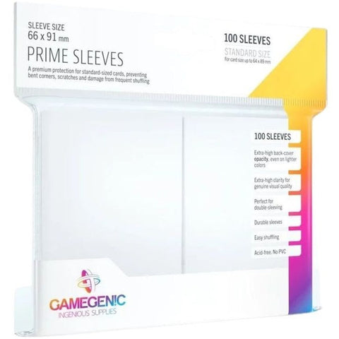Gamegenic Prime Card Sleeves 66mmx91mm 100 Sleeves Per Pack (White)