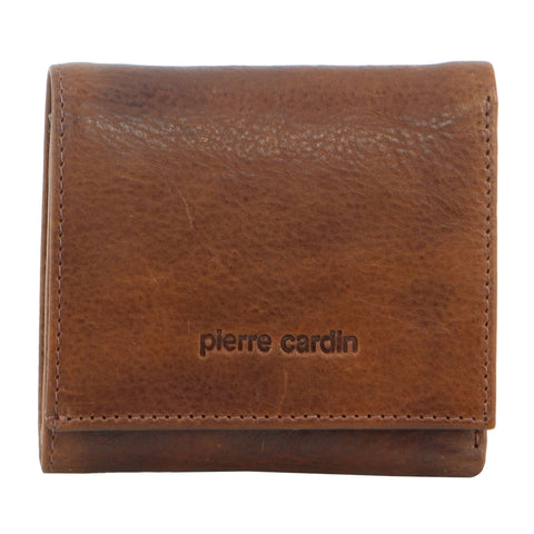 Pierre Cardin Men's Leather Tri-Fold Protected RFID Wallet 10cm Cognac
