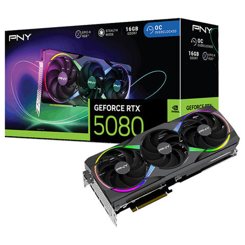 PNY GeForce RTX 5080 ARGB Epic-X 16GB OC Graphics Card (VCG508016TFXXPB1-O)