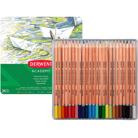 Derwent Academy Watercolour Pencils Tin [24 Set]