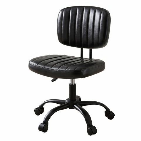 Artiss Armless Office Chair Ergonomic Swivel Home Office Desk Chair PU Leather Black