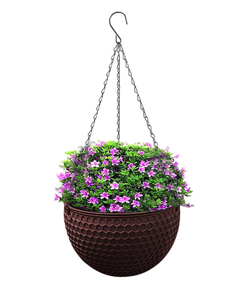 SOGA 16" Hanging Planter – Indoor Outdoor Pot with Drainage (Coffee)