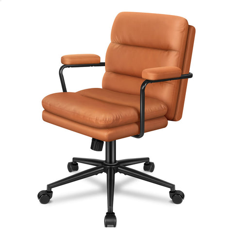 ALFORDSON Office Chair Ergonomic Executive Computer Work Seat Leather (Brown)
