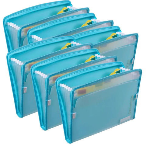 ColourHide Zip It Expanding File Pack of 6 (Sky Blue)
