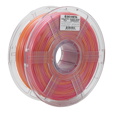 3D META Galactic PLA 3D Printing Filament - Sunset Rose (Gradient)