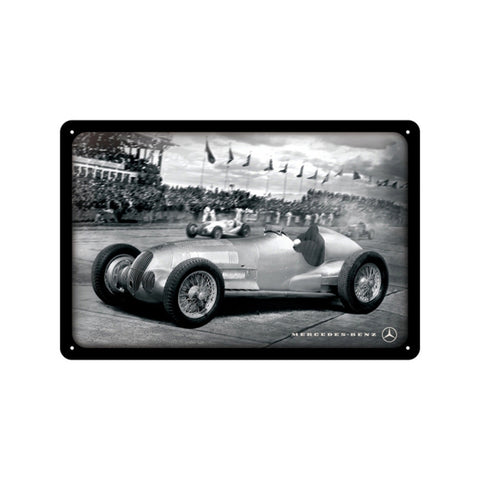 Nostalgic-Art 20x30cm Metal Wall Hanging Sign Plaque Mercedes Silver Arrow
